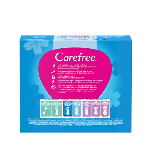 CAREFREE Cotton Fresh hygienické vložky svieža vôňa 76 ks