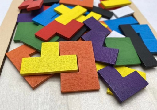 TETRIS PUZZLE DREVENÉ BLOKY MONTESSORI BLOCKS 3D LOGICKÁ HRA
