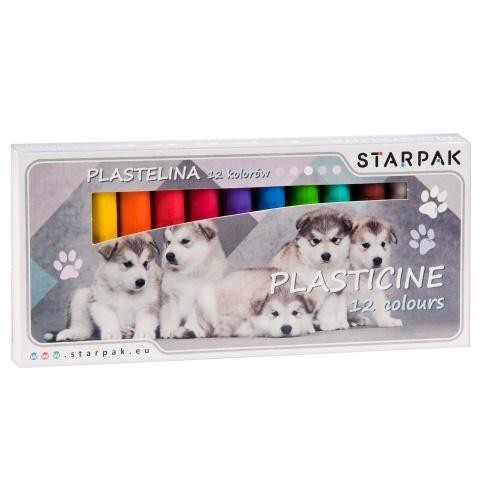 Plastelína 12 farieb Cuties Psy STARPAK