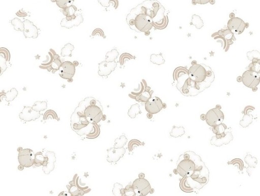 Flanelová plienka 80x80 Teddy Bear Rainbow White