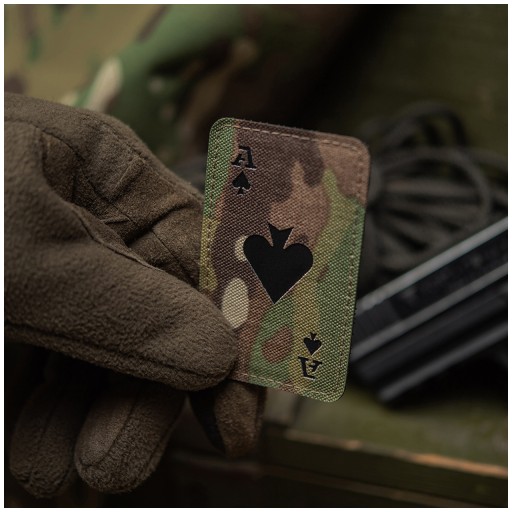 ACE OF SPADES AKO SPADES ZNAK NÁPLATA LASEROVÝM REZAM M-TAC MULTICAM