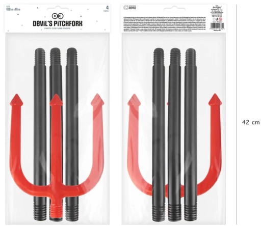 Kostým Devil Demon Fork Red Black Trident Disguise Outfit 102 cm