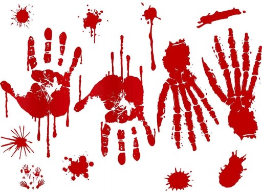 Samolepiace nálepky Krvavé stopy Halloween Jednoduchá aplikácia