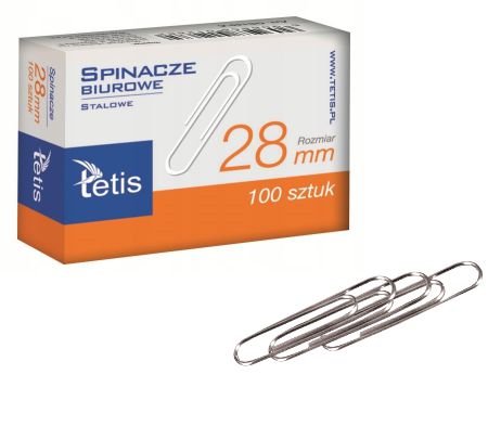KANCELÁRSKE SVORKY 28mm TETIS 1 bal = 100 ks.