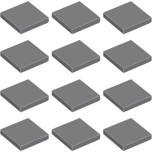 LEGO dlaždice 2x2 tmavosivá 4211055 3068b - 12 kusov
