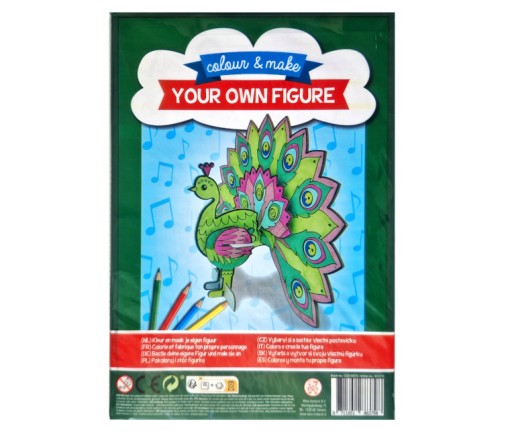 Súprava 3D modelu figúrky kreatívne puzzle s pávom DIY