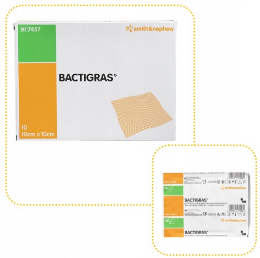 BACTIGRAS 10x10cm obväz s chlórhexidínom 1 ks