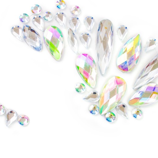 Nálepky na tvár CRYSTALS HOLOGRAPHIC DIAMANTY
