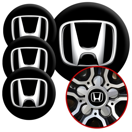 4 Emblémy Krytky ráfikov Kryty kolies Kolesá HONDA SET TOP 53 mm