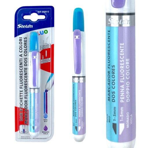 Dvojfarebný zvýrazňovač na fixky Blue Purple