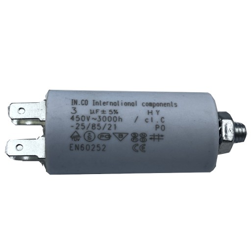 cylindrický TC štartovací kondenzátor 3uF 450V 3uF/450