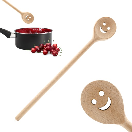 DREVENÁ kuchynská lyžica DLHÁ 30 cm na teflónové vzory SMILE SMILE