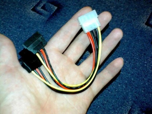 Napájací kábel pre molex mechaniky - 2x SATA 15cm