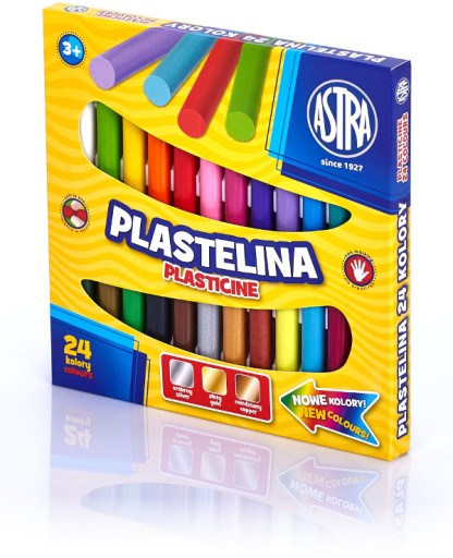 Astra Plastelina 24 farieb, jemné, živé farby, lesk