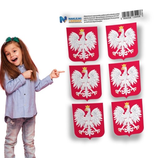 Nažehľovacie obtlačky s poľským znakom - sada 6 kusov