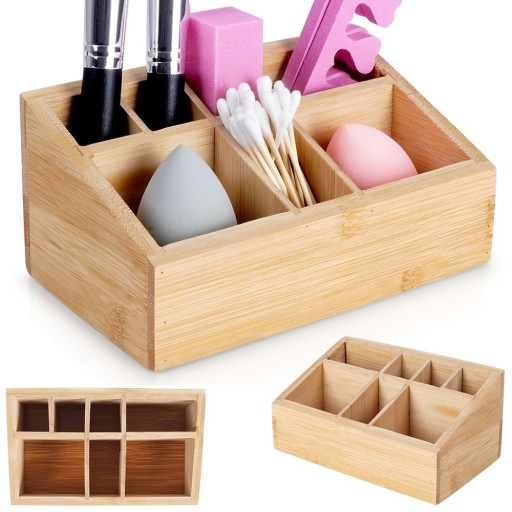 BAMBOO organizér box, zásobník na kozmetiku, doplnky, kozmetická taštička
