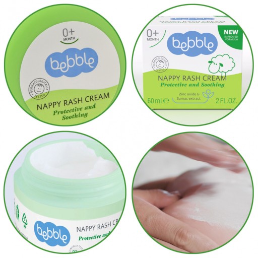 BEBBLE DASH KRÉM S OXIDOM ZINKU, upokojujúci pod plienkou 60 ml
