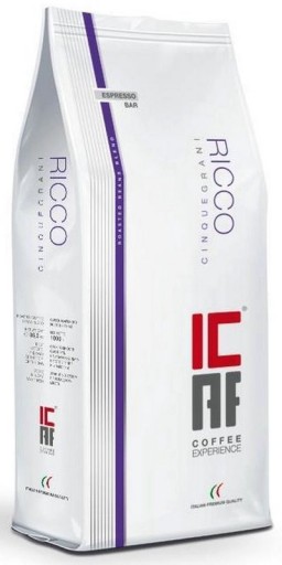 ICAF Ricco 250 g kávových zŕn 5 druhov Arabica Robusta Etiópia Brazília IT