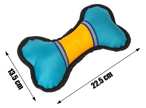 Pískacia hračka pre psa KOST Z LÁTKY OXFORD, 22,5 cm