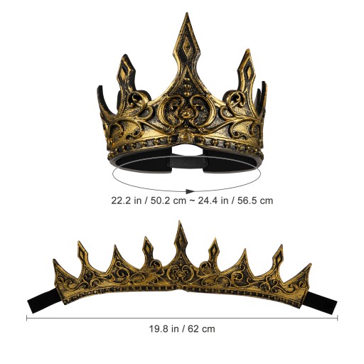 ROYAL IMPERIAL CROWN kráľovský cosplay realistický vzhľad v zlatých tónoch