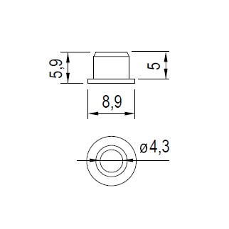 Vložka priepustu do skla 5/7mm 4 ks