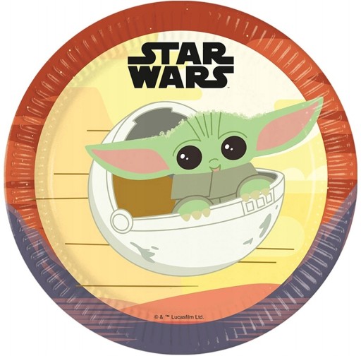 Star Wars Yoda Yoda papierové taniere 23cm 8ks
