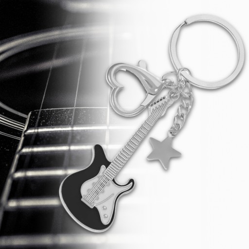 Kľúčenka na kabelku retro prívesok na kľúče Gitarová hviezda Kľúčenka Tašky