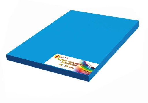 Farebný technický papier 160-220g A3 modrý 25 listov