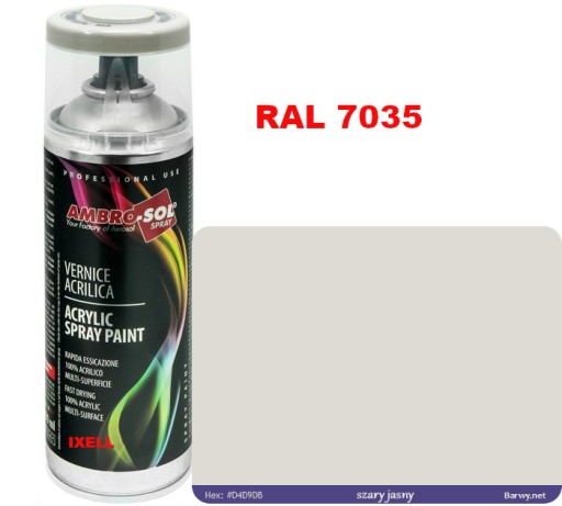 RAL 7035 AKRYLOVÝ LAK SPREJ sivý LESK 1233