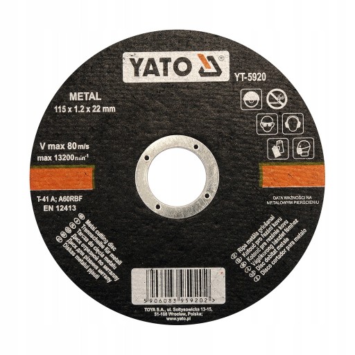 Kovový rezací kotúč 115mm Yato YT-5920