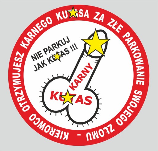 Karny Ku*as nálepky štítky veľké silné x 500 ks