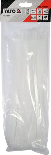 PLASTOVÉ SVIETKY YATO, BIELY 7,6X250mm 50 ks. TRITITES