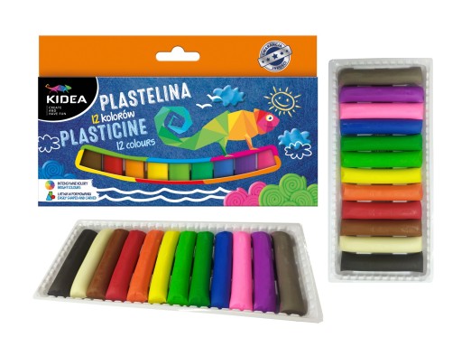 Plastelína 12 farieb Kidea