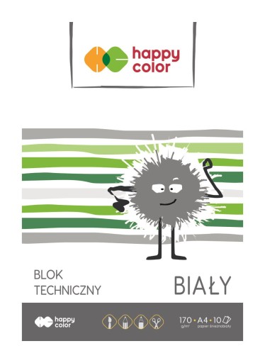Biely technický blok A4 170g 10 listov Happy Color