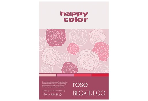 BLOK FAREBNÝ PAPIER A4 odtiene červenej a ružovej na scrapbooking