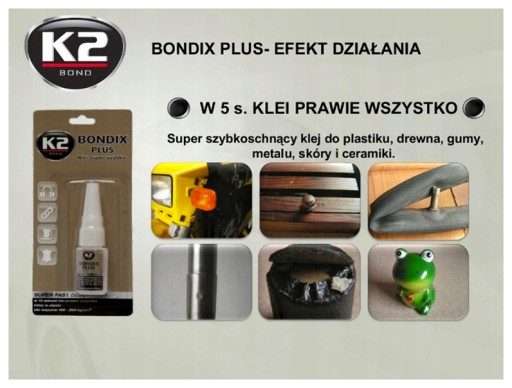 K2 Bondix Plus sekundové lepidlo 10g 15 sekúnd