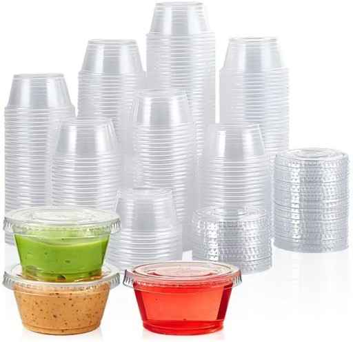 NÁDOBY + viečka NA OMÁČKU DIP DRESSING OMÁČKY 50ml TESNÉ viečko