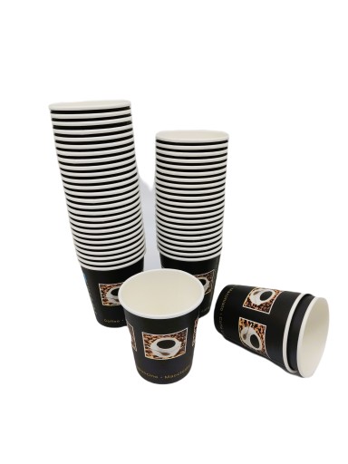 Jednorazové papierové poháre na horúce kávové nápoje COFFEE BEANS 250ml 50ks