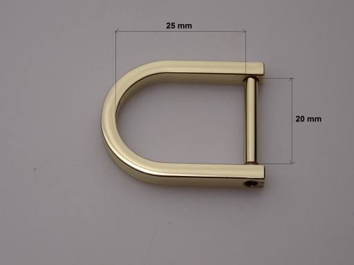 Koženkový polkruh, krútená slučka, 20 mm, zlatá