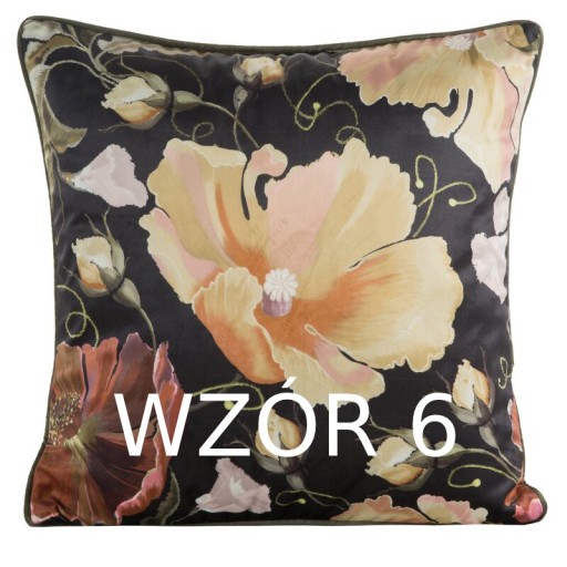 Zamatová obliečka na vankúšik s motívom kvetov 45x45 cm - Premium zamat na zips