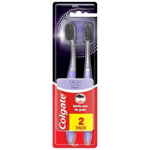 Colgate High Density Charcoal Soft zubná kefka 1+1