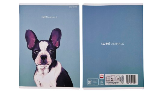 5 x kockovaný zošit Sweet Animals do školy