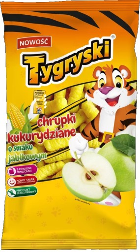TBM Tigers Corn Crisps s príchuťou jablko 70g