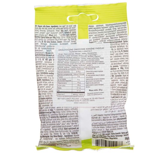 Kyslé ovocné želé Vit C Granátové jablko Mango Jablko 50g