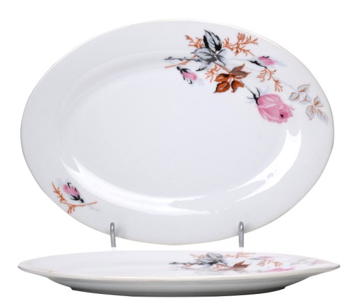 Porcelánový oválny tanier malý sleď syry údeniny Sucha Róża 22cm