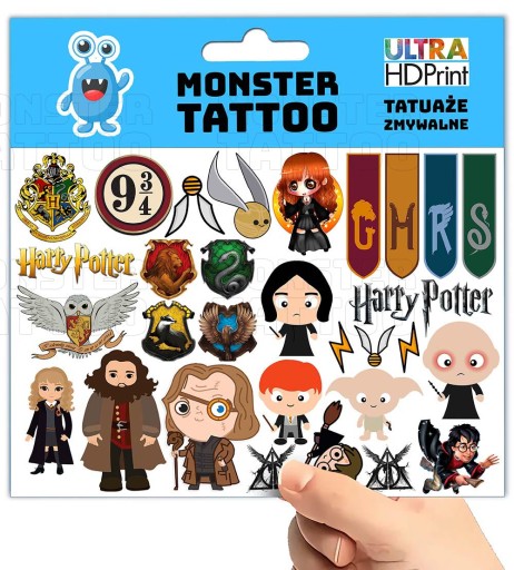 UMÝVAJÚCE DOČASNÉ TETOVANIE PRE DETI HARRY POTTER ORIGINÁLNE DIZAJNY