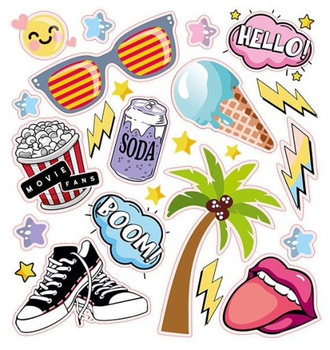 Nažehľovacie poťahy na detské tričká Weekend Thermo Sticker Set
