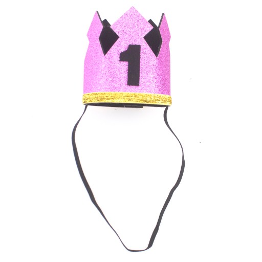 K prvým narodeninám Crown čelenka ONE ROK ANNIVERSARY Pink 1