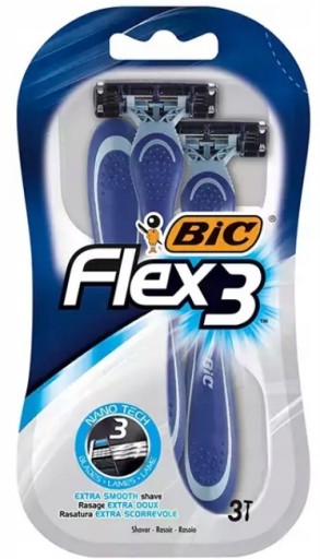 SHARVERS SHAVERS HOLENIE RAZOR BIC 3 FLEX 3 ks. SADA 3 ČEPEĽOV