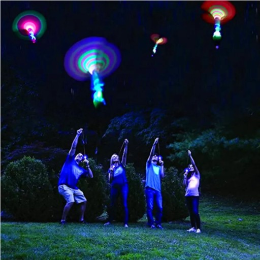 Lietajúci prak LED Veterník Helikoptéra Dáždnik Smart Toys Glow